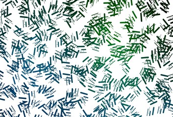 Dark blue, green vector background with straight lines.