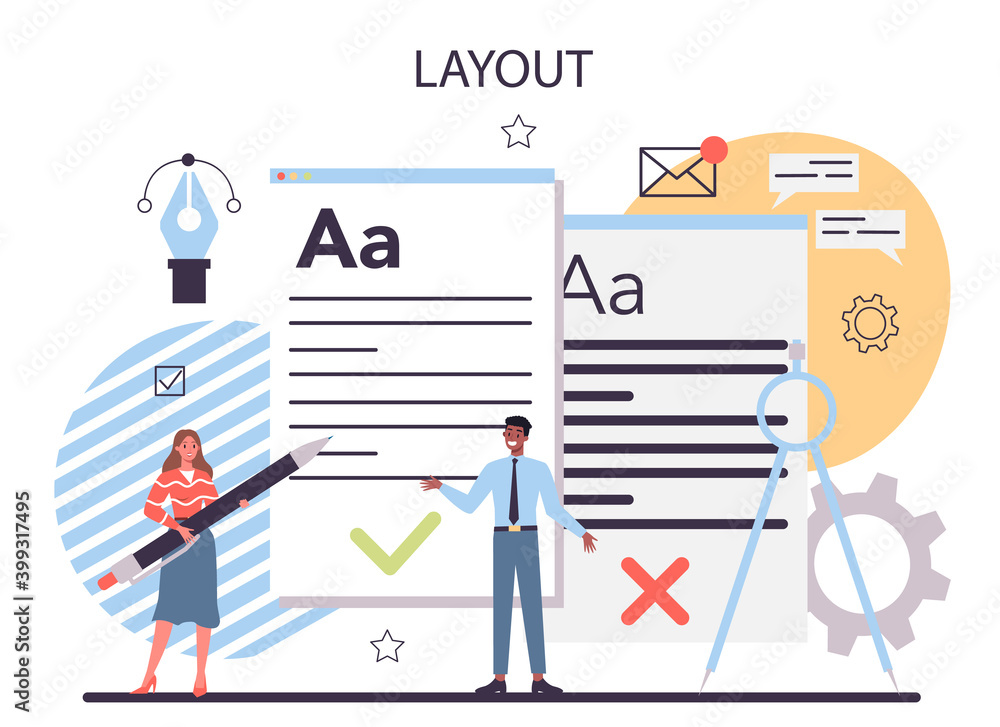 Poster web design concept. presenting content on web pages.