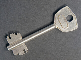 steel key on black