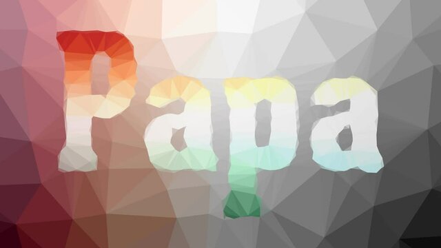 Papa appearing techno tessellation looping animated triangles