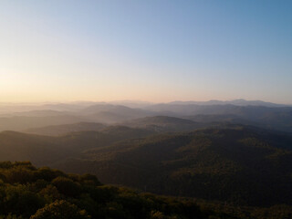 Naklejka premium sunset in the mountains