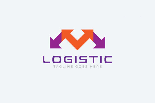 Initial M Logo. letter M and arrow combination, Usable for Business and logistic Logos, Flat Vector Logo Design Template element, vector illustration