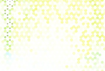 Light Green, Yellow vector background with curved lines.
