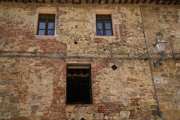 Fototapeta na wymiar Medieval buildings of Monteriggioni, Italy