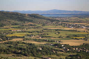 Obraz premium Landscape view from the hill of Cortona, Italy