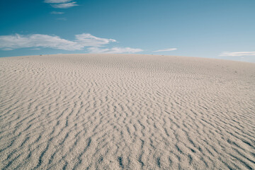 Fototapeta na wymiar Sandy dunes in White Sands National Park