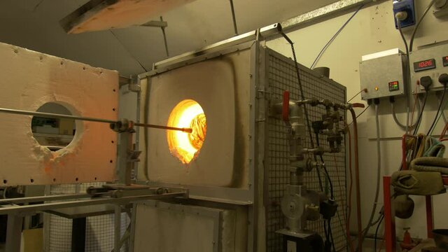 Working with glass.