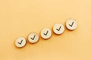 Top view image of check mark concept
