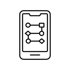 Mobile phone information technology line icon