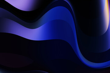 Fluid abstract background with colorful gradient. 2D illustration of modern movement.