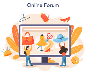 Fashion or clothes designer online service or platform. Professional
