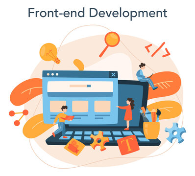 Front-end development concept. Website interface design improvement.