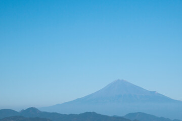 青空と富士山の風景