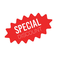 Red sale starburst sticker - stared oval label and badge with best offer and discount sign.