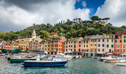 Port village in Italian Riviera