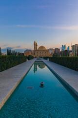 Sunset in one of the parks in Baku