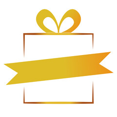 happy merry christmas golden gift with ribbon decorative
