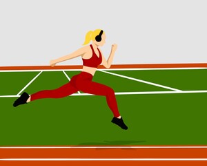 Home exercise. running time. illustration background