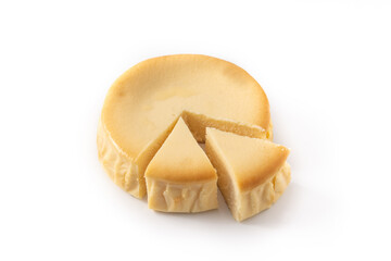 Traditional New York cheesecake isolated on white background