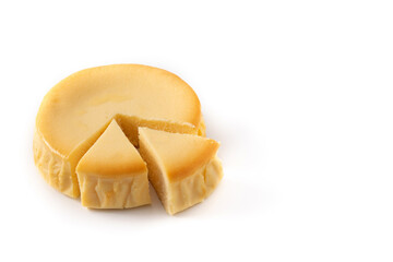 Traditional New York cheesecake isolated on white background