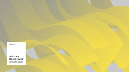 Dynamic composition with trendy liquid fluid 3d shapes. Yellow and gray palette of 2021. Minimal wallpaper, backdrop, background. Eps10 vector illustration.