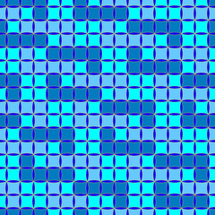 A Seamless, Vector Image of Squares of Blue and Blue Colors, Arranged in A Chain. Application in Design Possible