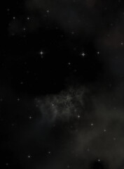 Star field in galaxy space with colorful nebula. Sci fi background of deep space. Ethereal wallpaper.