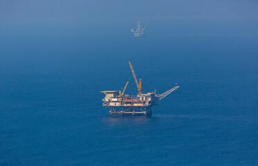 Oil platform, offshore platform, or (colloquially) oil rig, California, Usa, America