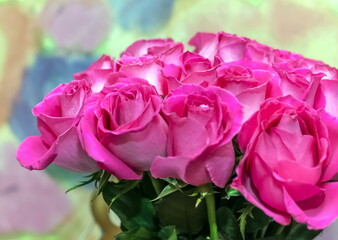 Bouquet of roses closeup