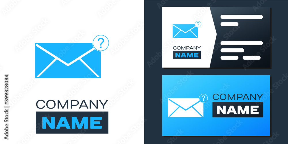 Fototapete logotype envelope with question mark icon isolated on white background. letter with question mark sy