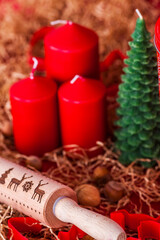 christmas cookies and candle