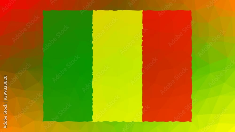 Poster mali flag iso:ml fade techno tessellated looping pulsing polygons