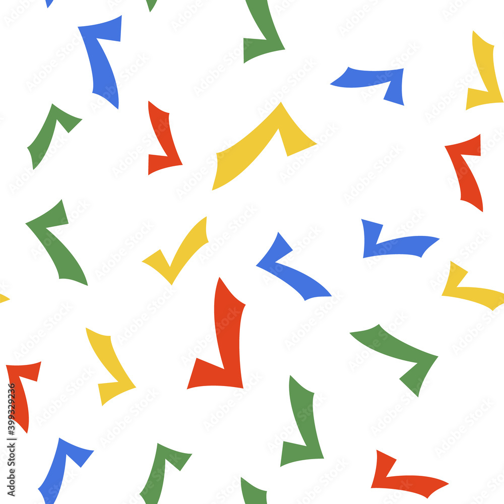 Poster color check mark icon isolated seamless pattern on white background. tick symbol. vector.