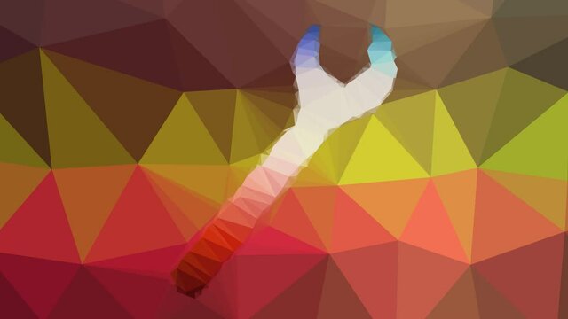 wrench appearing modern tessellated looping animated polygons