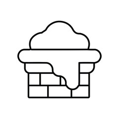 House Chimney covered with the snow line icon