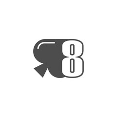 Number 8 logo combined with spade icon design