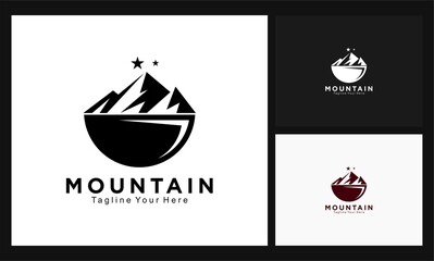 mountain outdoor adventure logo vector