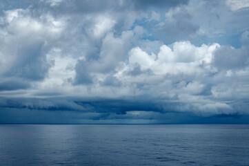 heavy clouds over the sea