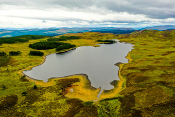 landscape with lake/loch and mountains