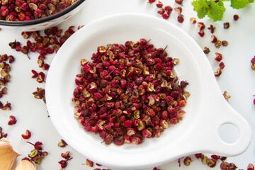 Wild red pepper corn close up. Spice