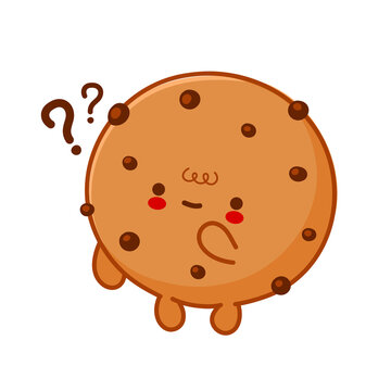 Cute funny cookie with chocolate chips