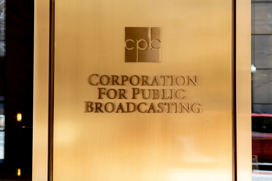 Washington, DC, USA- January 12, 2020: Corporation for Public Broadcasting (cpb) logo in Washington, DC, USA. The Corporation for Public Broadcasting is an American non-profit corporation. 