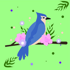 bird on a branch Drawing vector