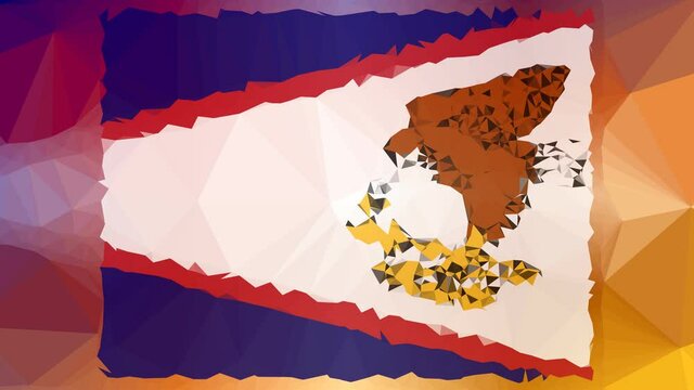 American Samoa Flag ISO:AS dissolving techno tessellating looping pulsing triangles