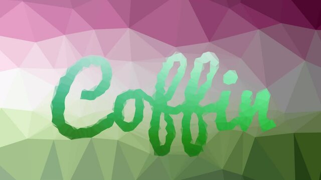 Coffin dissolving modern tessellated looping pulsing polygons
