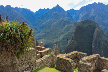 Machu Picchu, view on this ancient Inca city. Stunning location and landscape of this UNESCO world heritage site