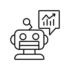 business forecast robot line icon
