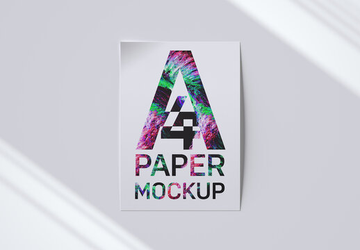 Paper Mockup with Realistic Shadows Overlay Effect