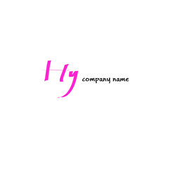 HY initial beauty monogram and elegant logo design