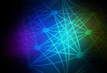 Dark Multicolor vector backdrop with artificial intelligence data.
